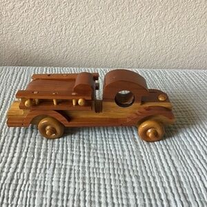 Handmade wooden fire truck